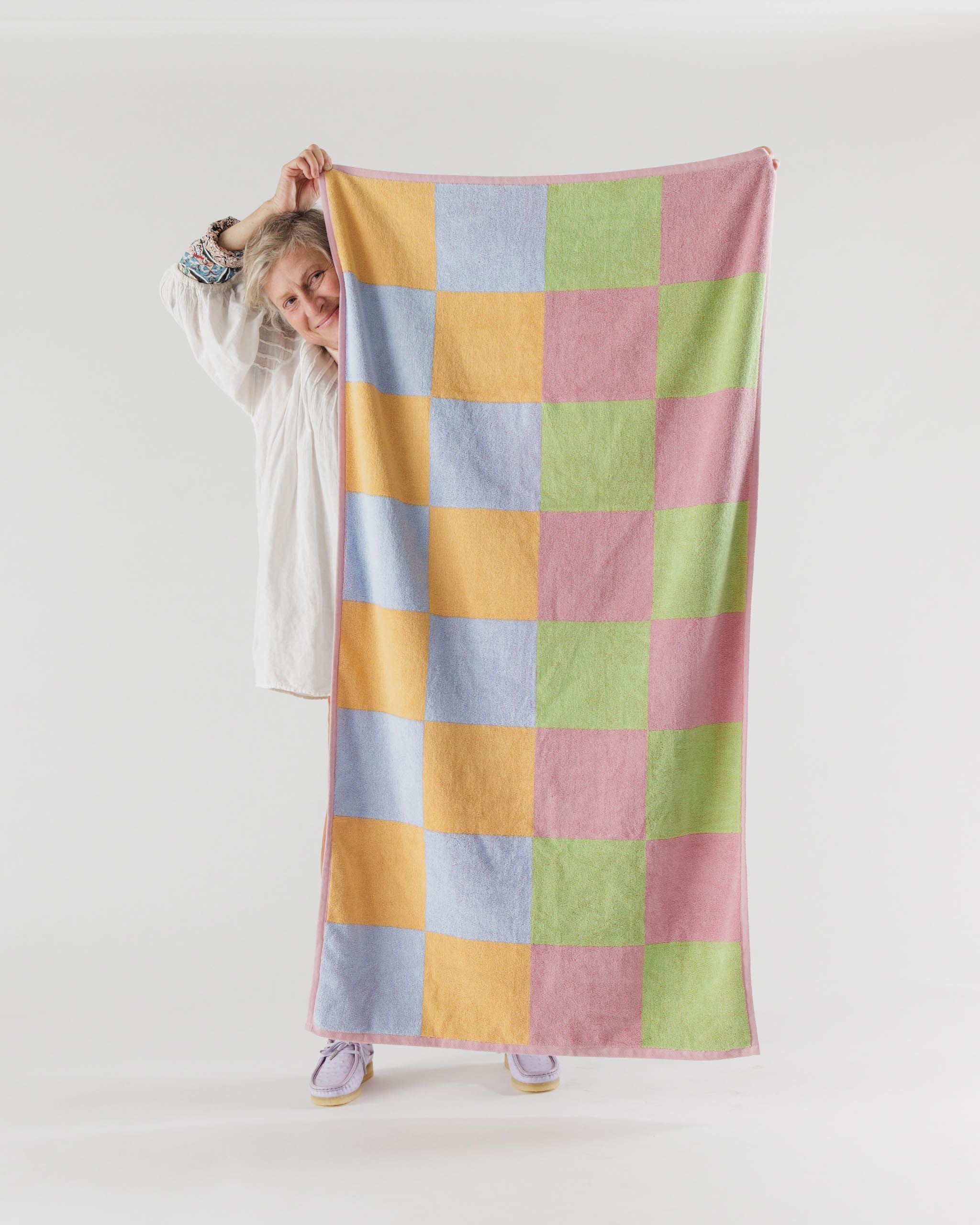 Bath Towel (Pink Green Candy Stripe) – The Yo! Store