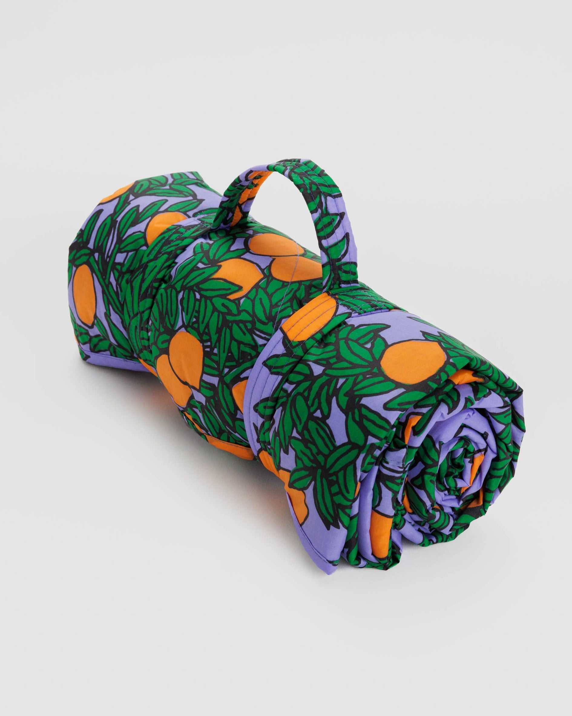 Puffy Picnic Blanket - Orange Tree Periwinkle