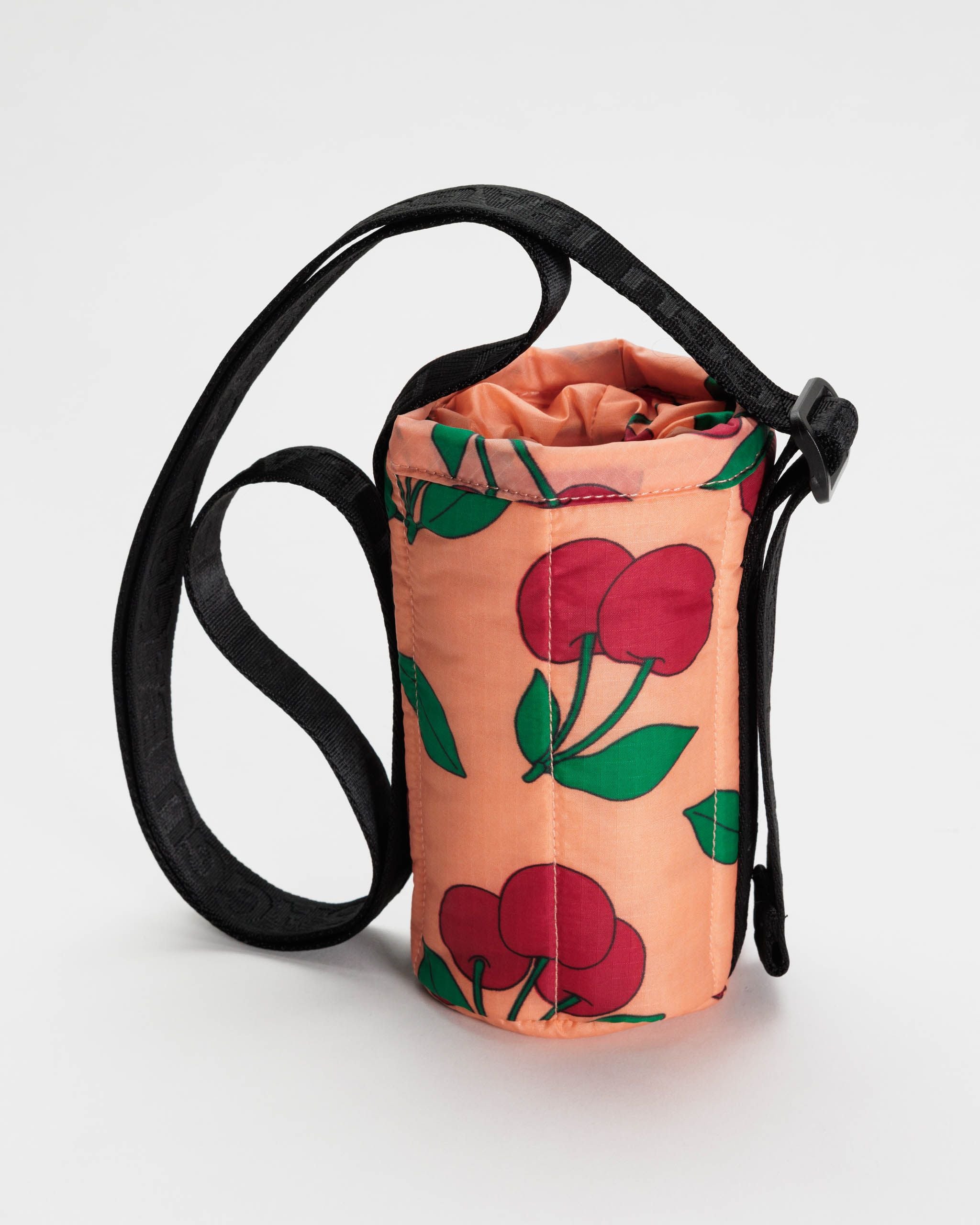 Baggu Puffy Water Bottle Sling: Hydration and Convenience On-The-Go Mint Pixel Gingham