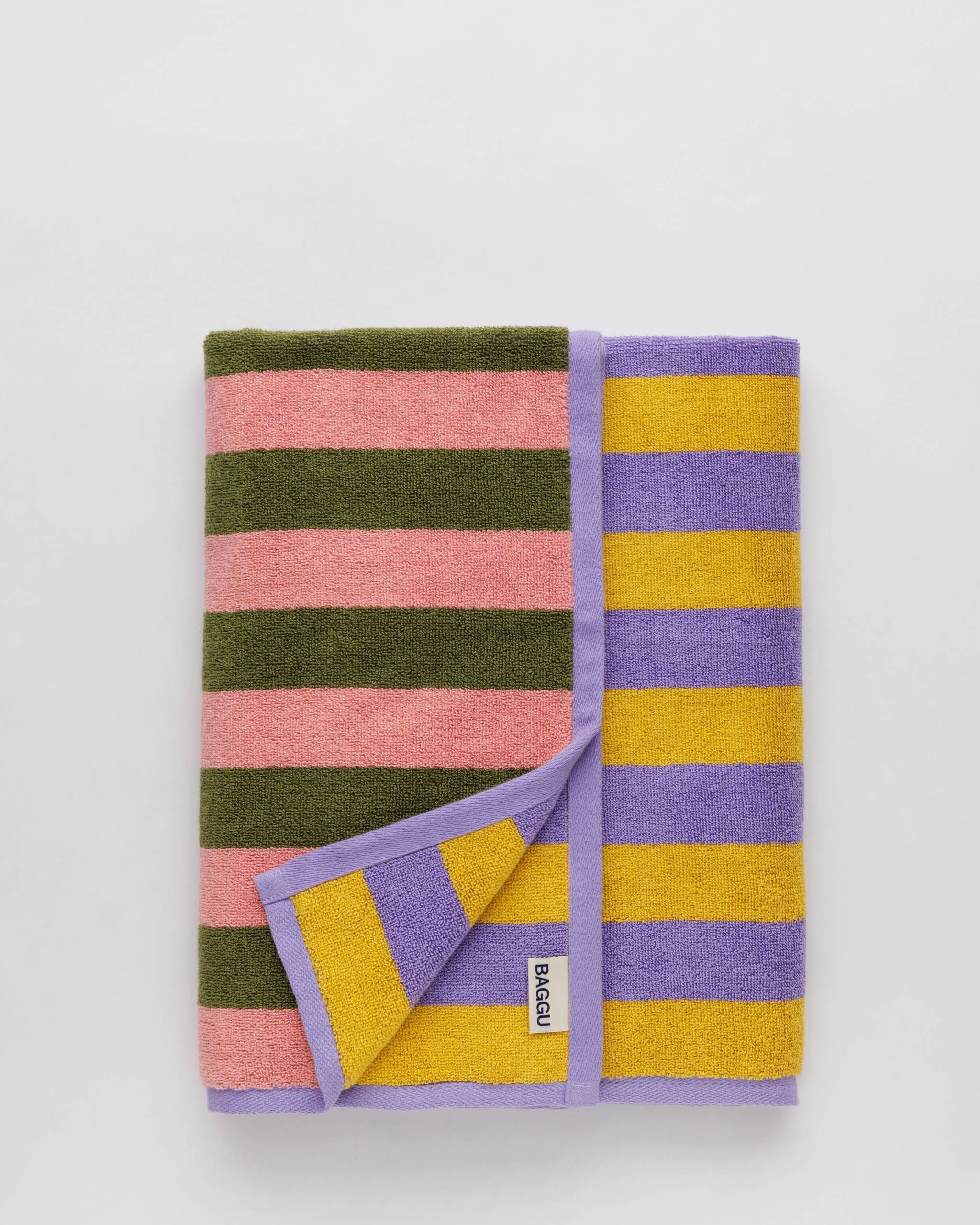 Bath Towel (Pink Green Candy Stripe) – The Yo! Store