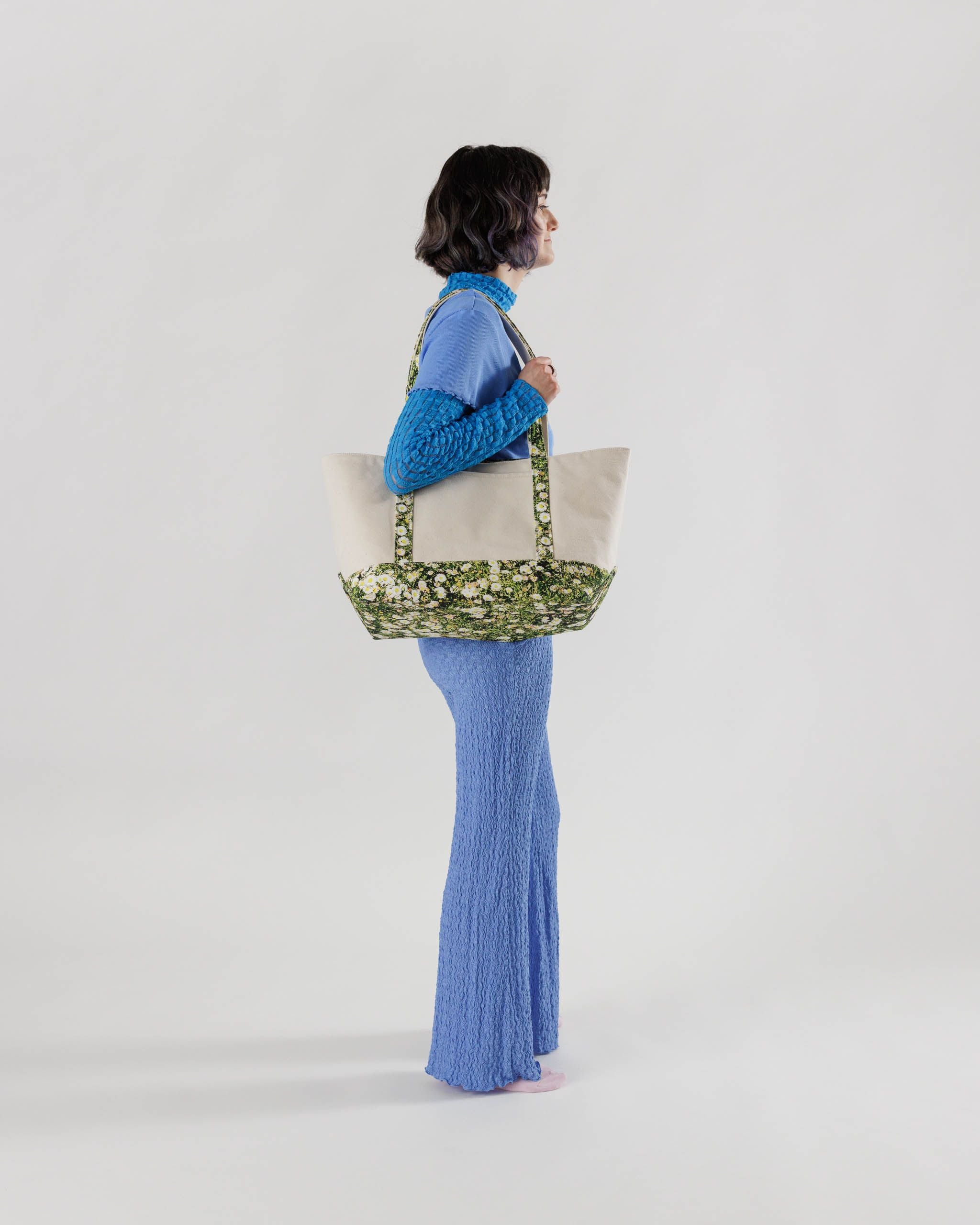 Medium Heavyweight Canvas Tote : Daisy - Baggu