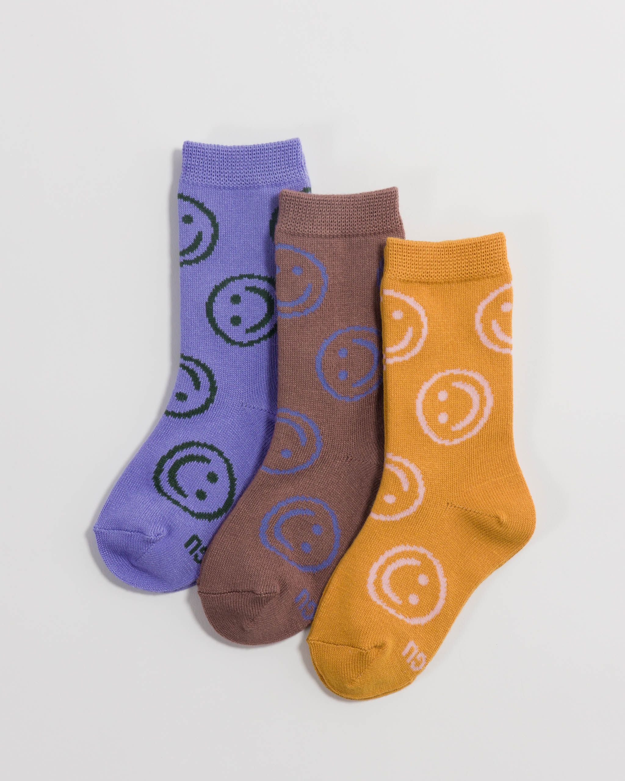 Kids Crew Sock Set of 3 - Happy Mix