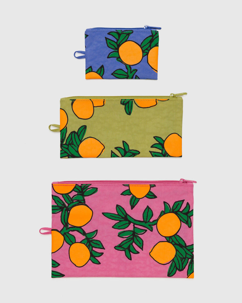 Flat Pouch Set in Orange Trees