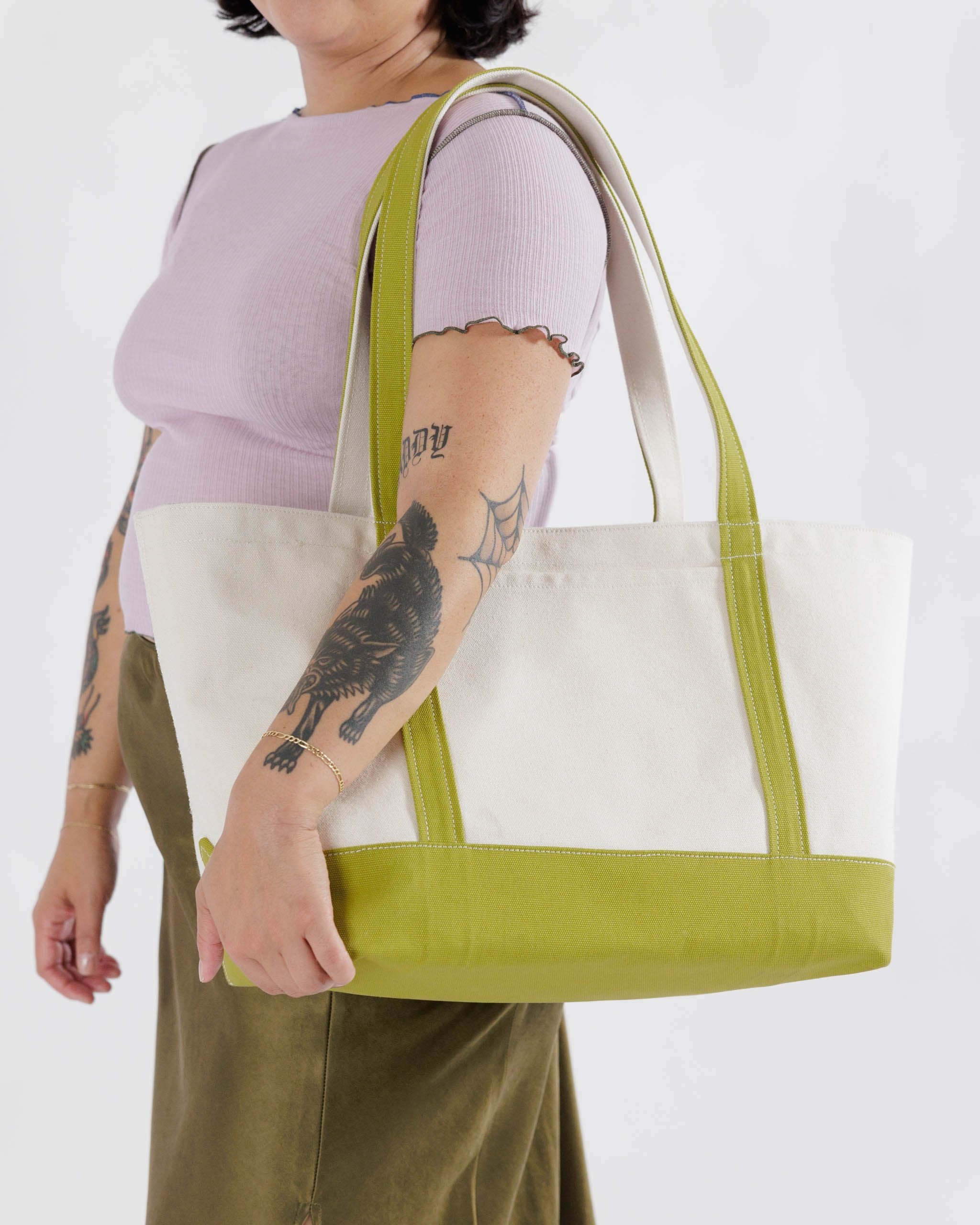 Medium Heavyweight Canvas Tote : Lemongrass - Baggu