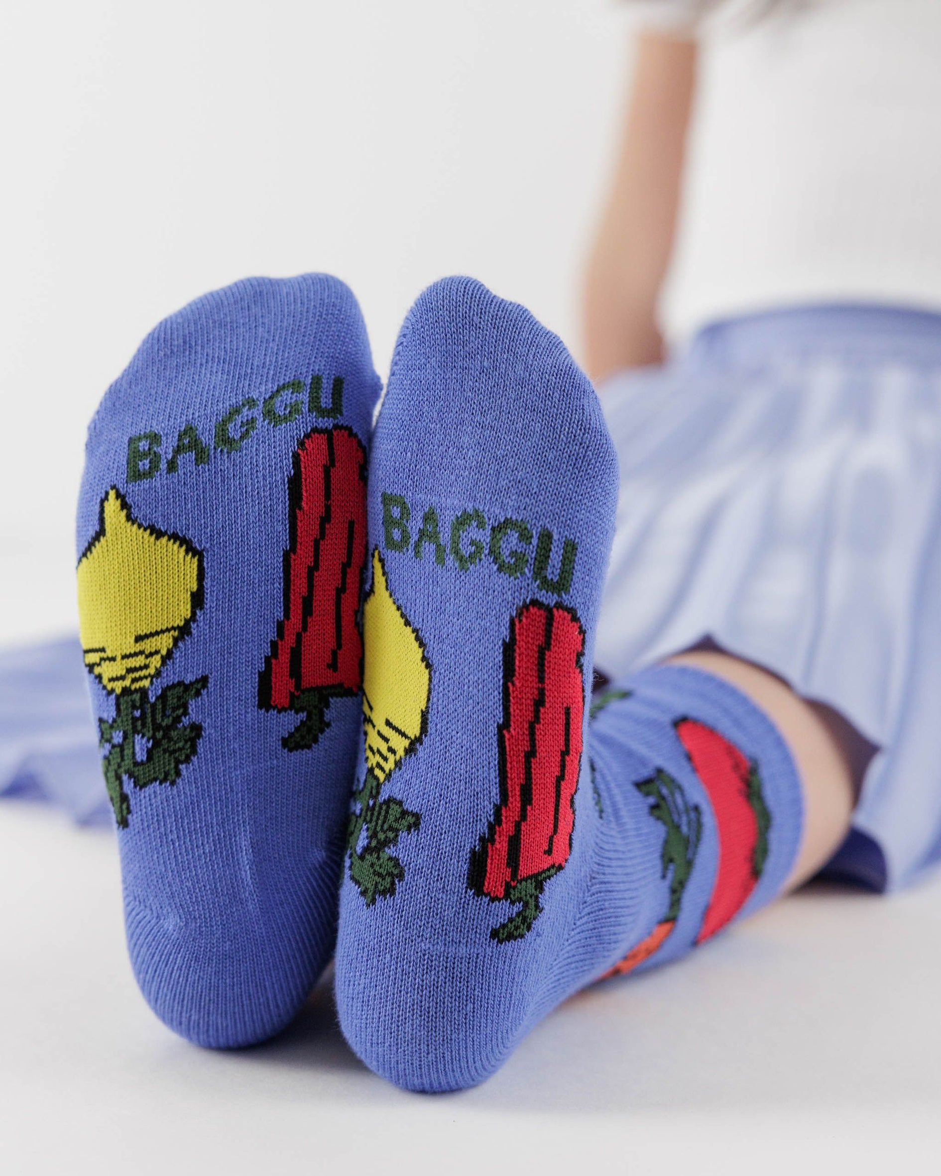 Kids Crew Sock Set of 3 : Fruits Veggies - Baggu