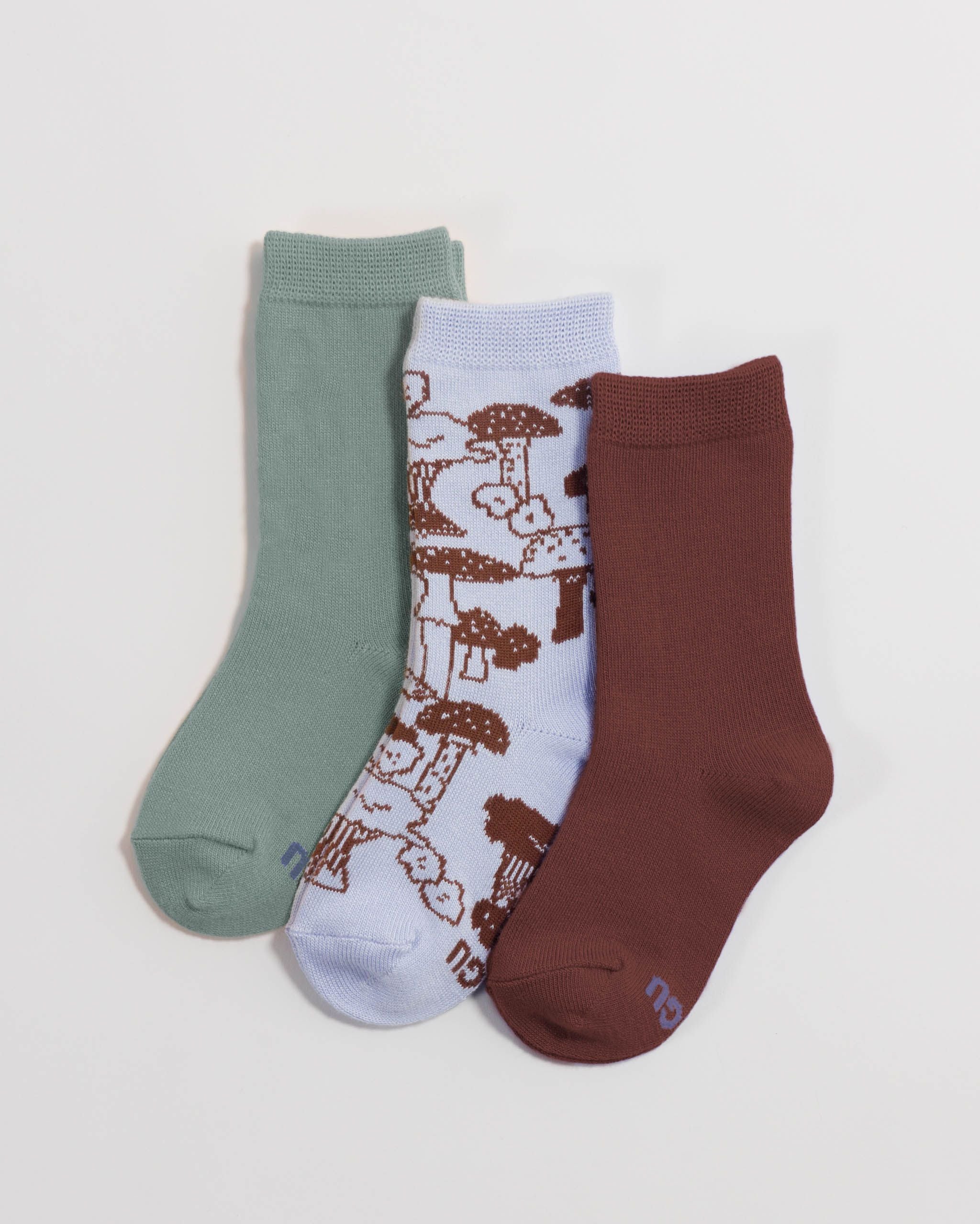 Kids Crew Sock Set of 3 - Mushroom Hunt