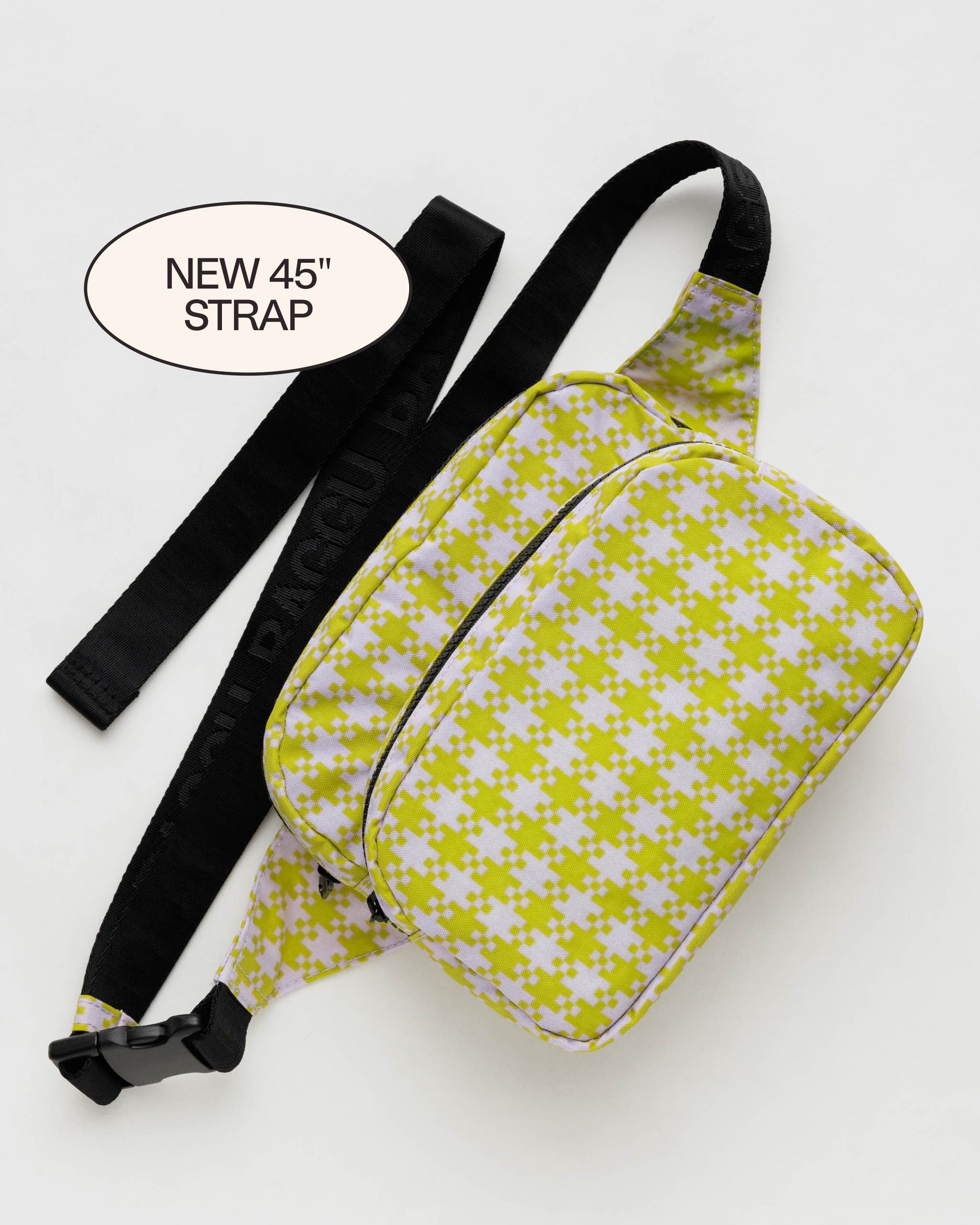 Mini Nylon Shoulder Bag : Pink Pistachio Pixel Gingham - Baggu