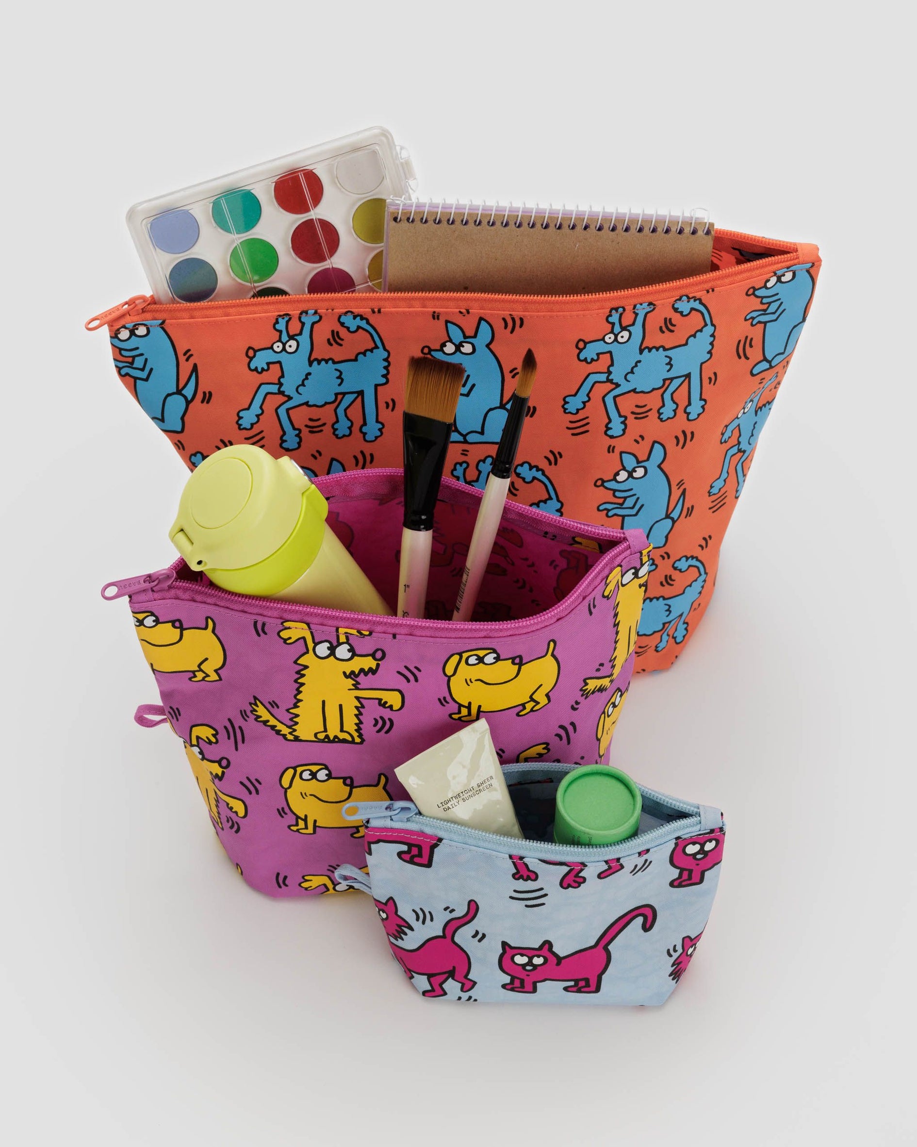 Go Pouch Set : Keith Haring Pets - Baggu