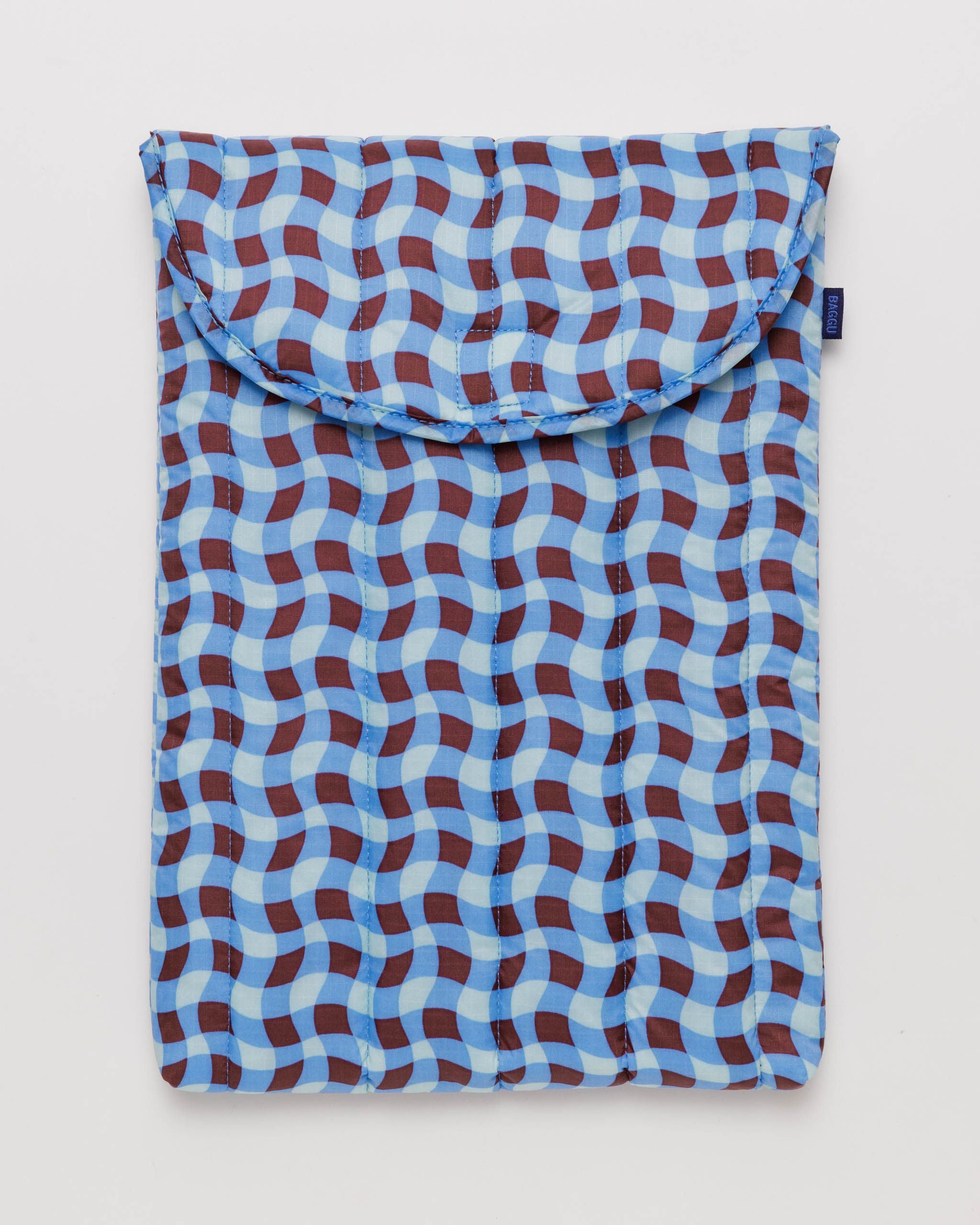 Puffy Laptop Sleeve 16" - Wavy Gingham Blue