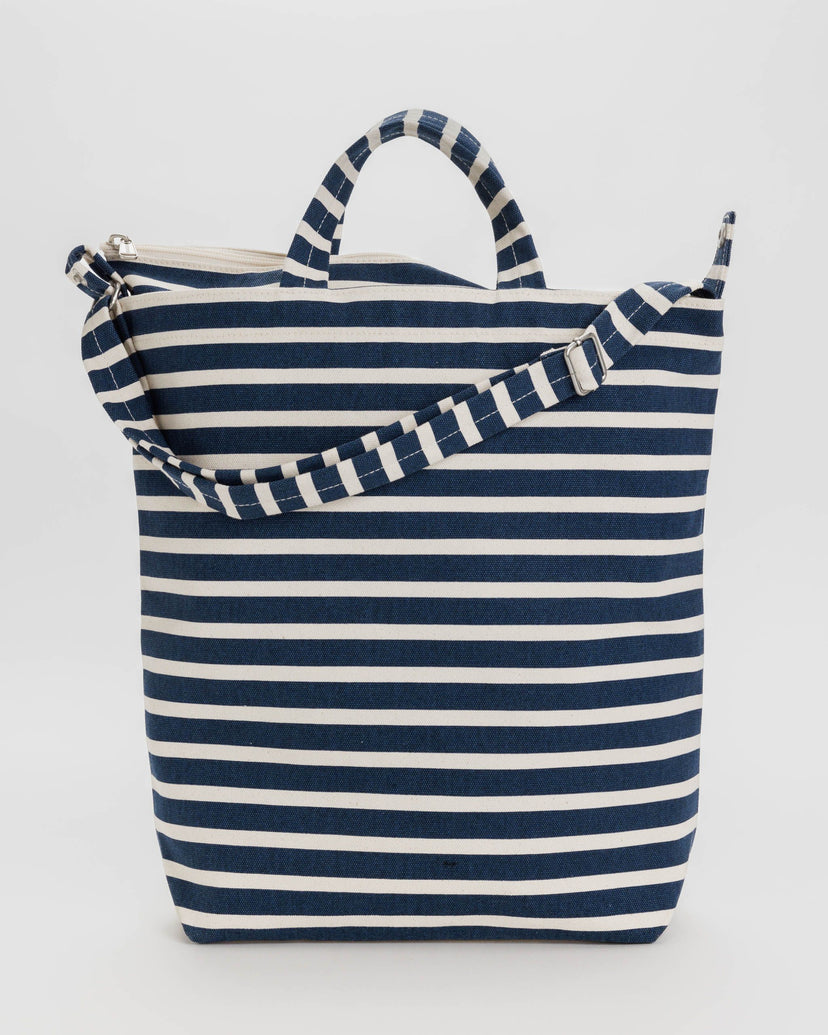 Zip Duck Bag in Navy Stripe