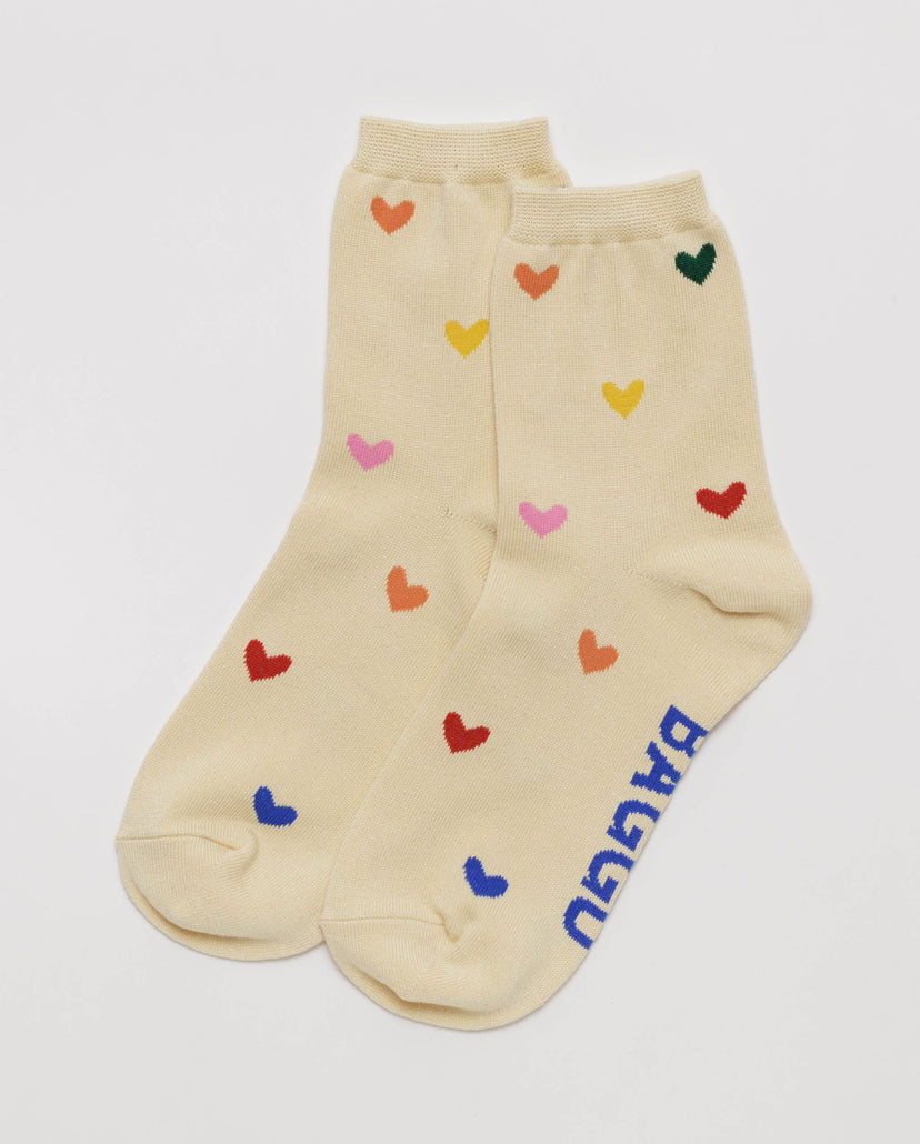 Crew Sock in Hearts