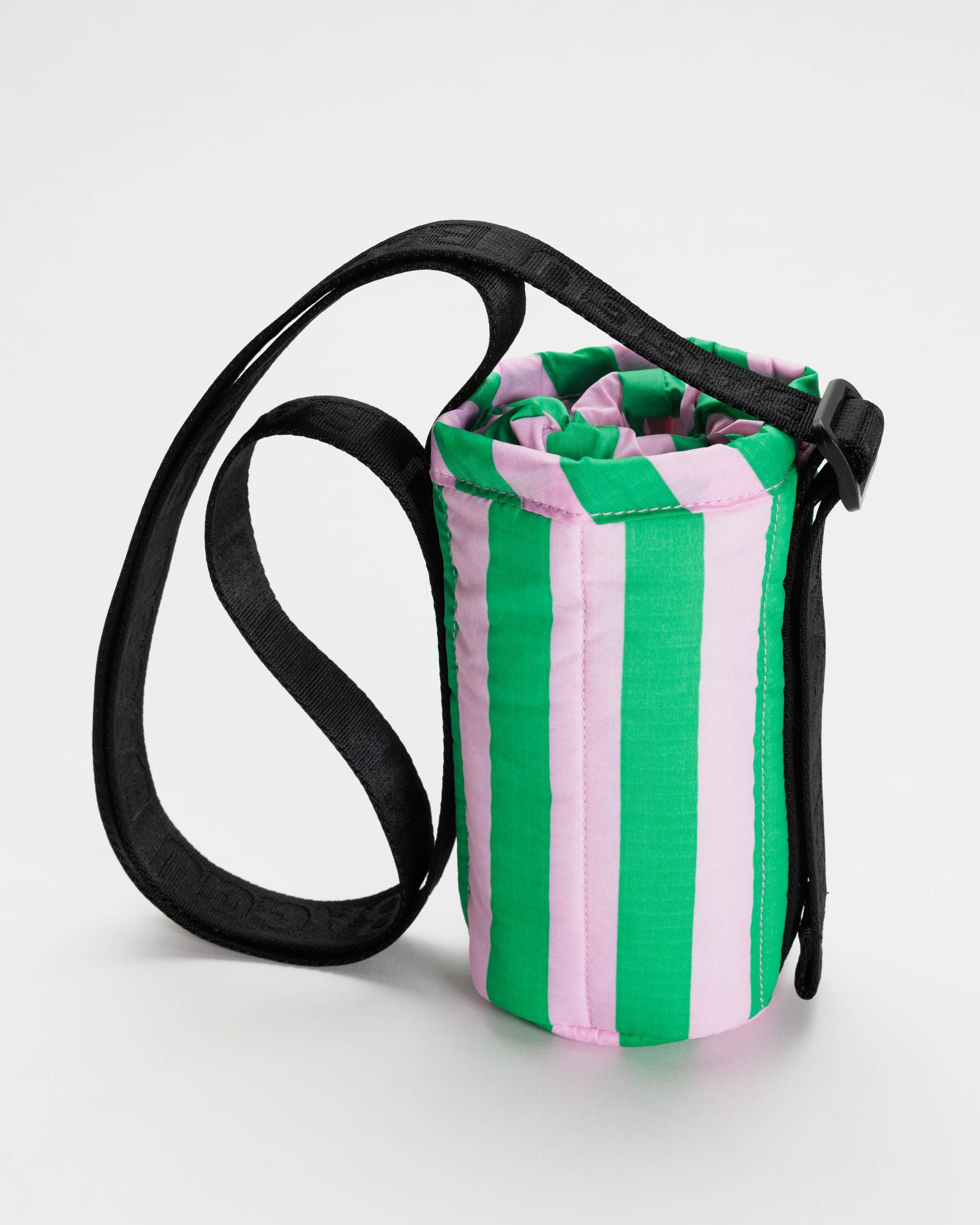 Baggu Puffy Water Bottle Sling: Hydration and Convenience On-The-Go Mint Pixel Gingham