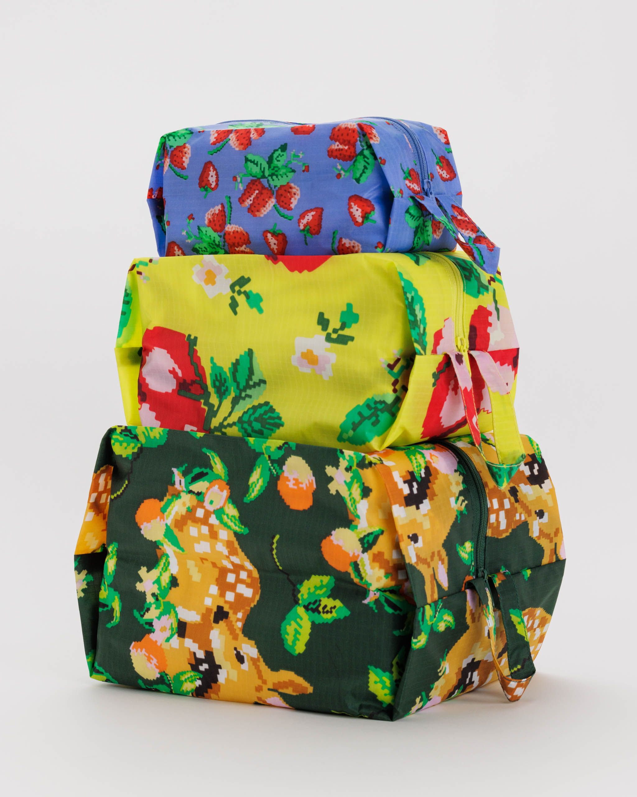 3D Zip Set : Needlepoint Fruit - Baggu