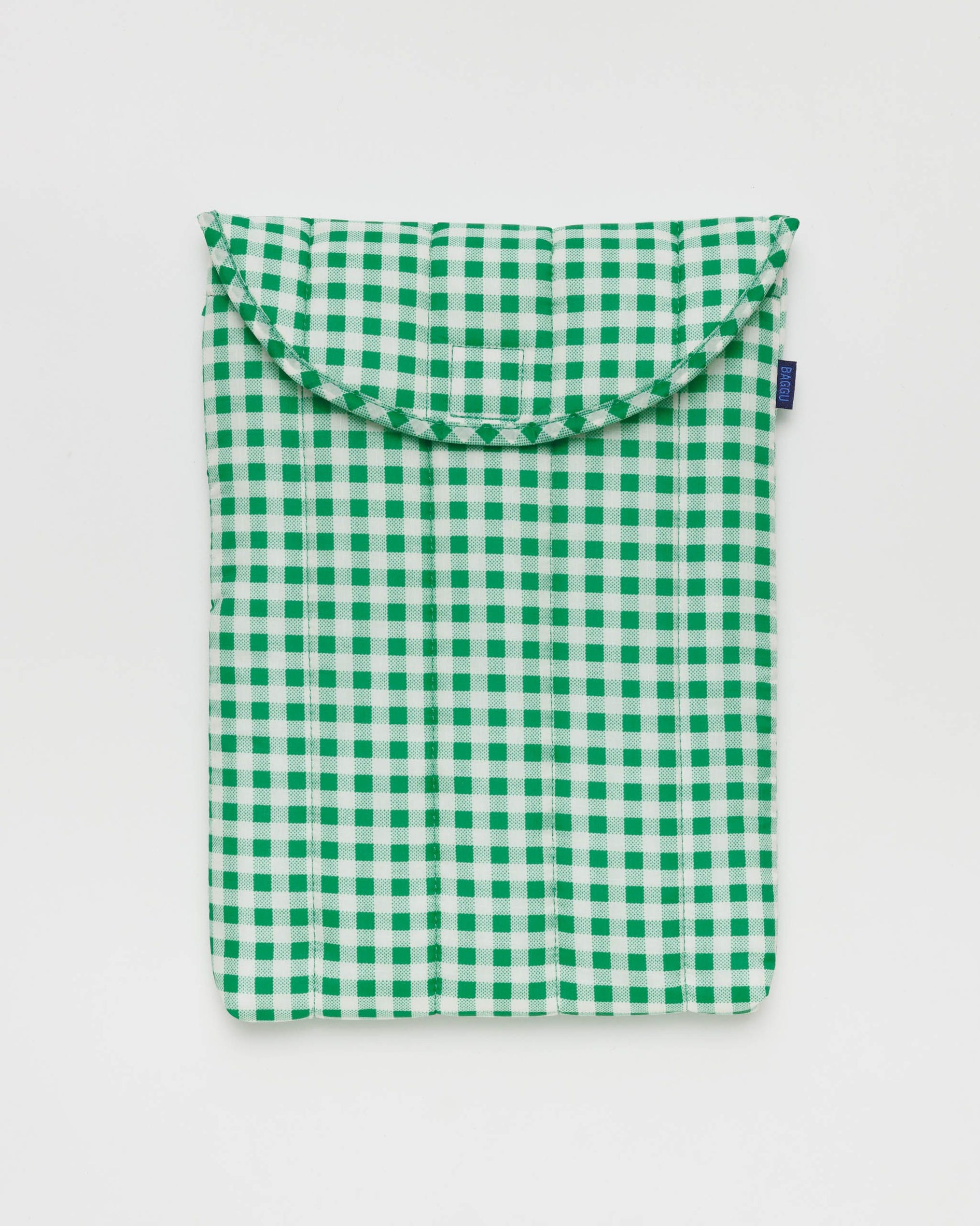 Puffy Laptop Sleeve 13"/14" - Green Gingham