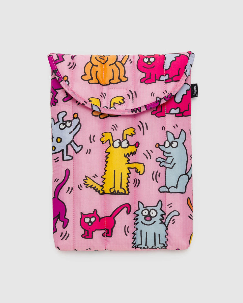 Puffy Laptop Sleeve 13"/14" in Keith Haring Pets
