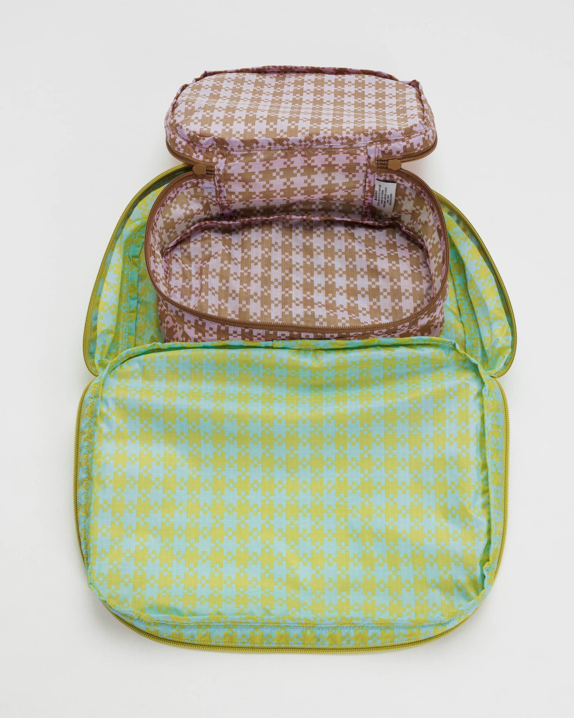 Packing Cubes Gingham Checkered Linen 3-pack