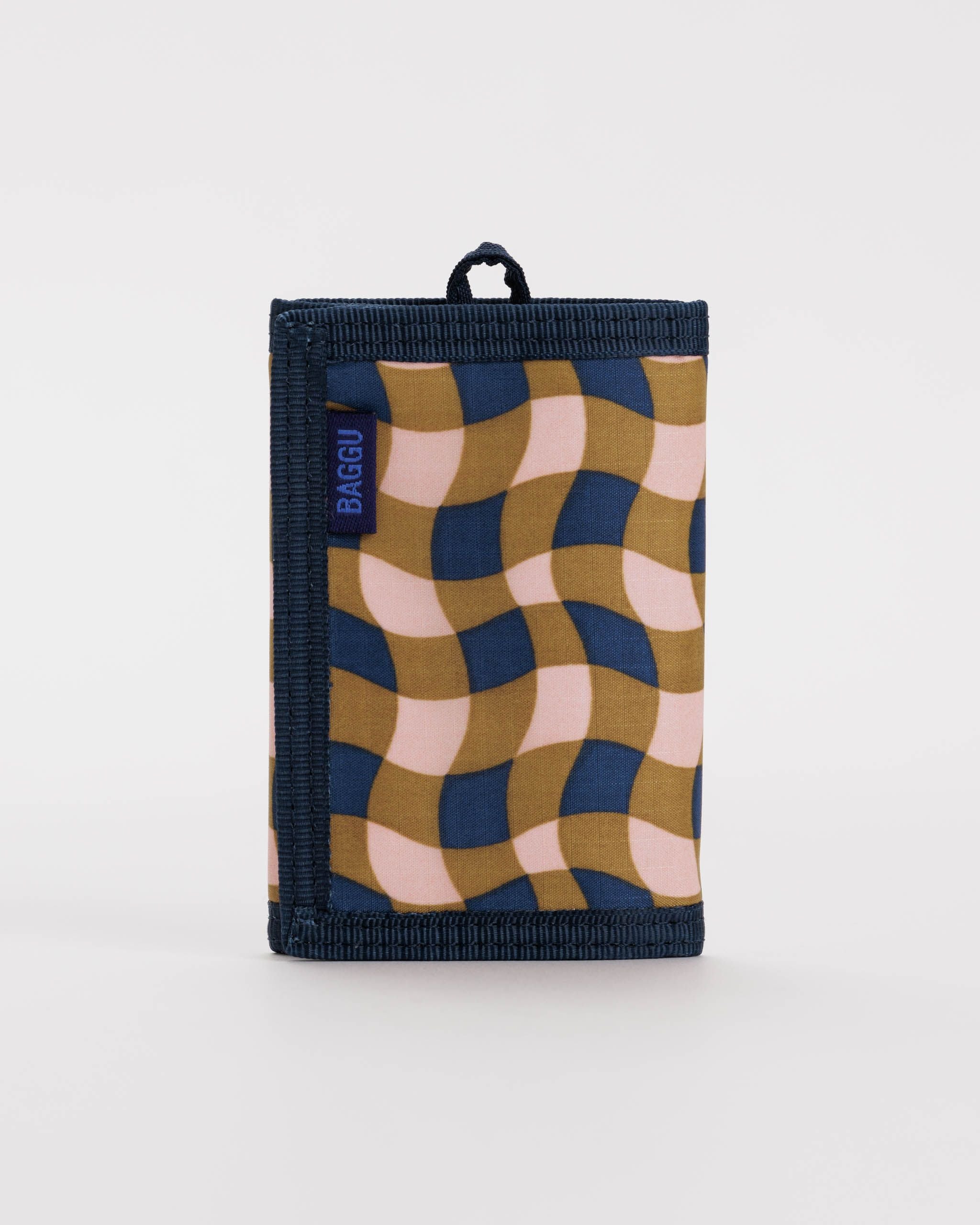 Nylon Wallet - Wavy Gingham Peach