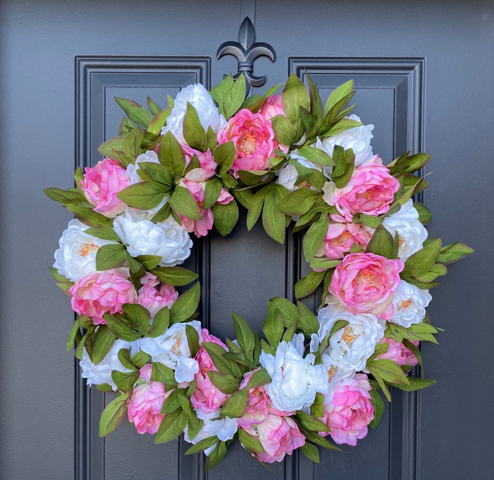 Everyday Peony Wreath  Modern Front Door Decor - TwoInspireYou