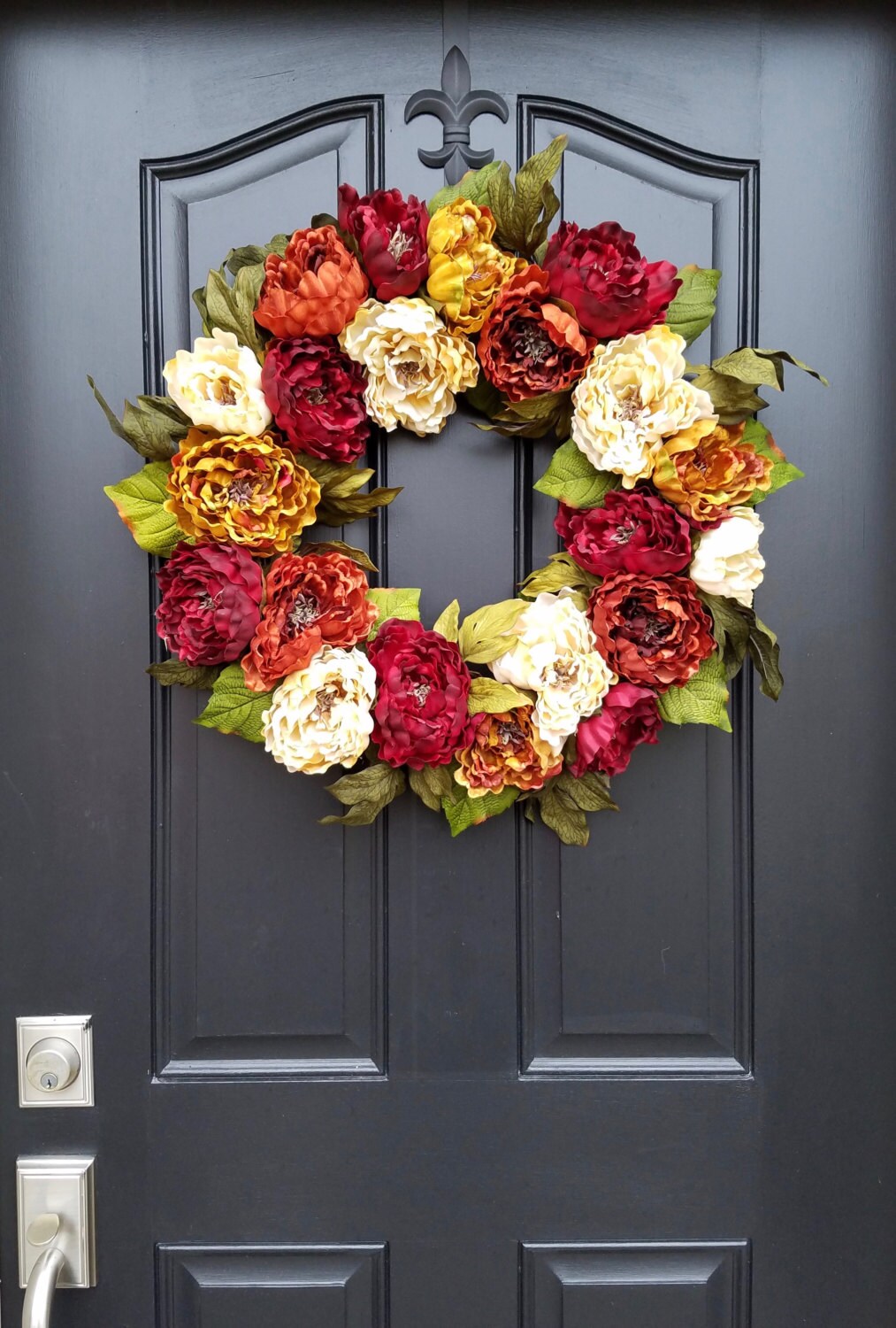 Fall Peony And Wreath Autumn Year Round Wreaths For Front Door,Artificial  Wreath