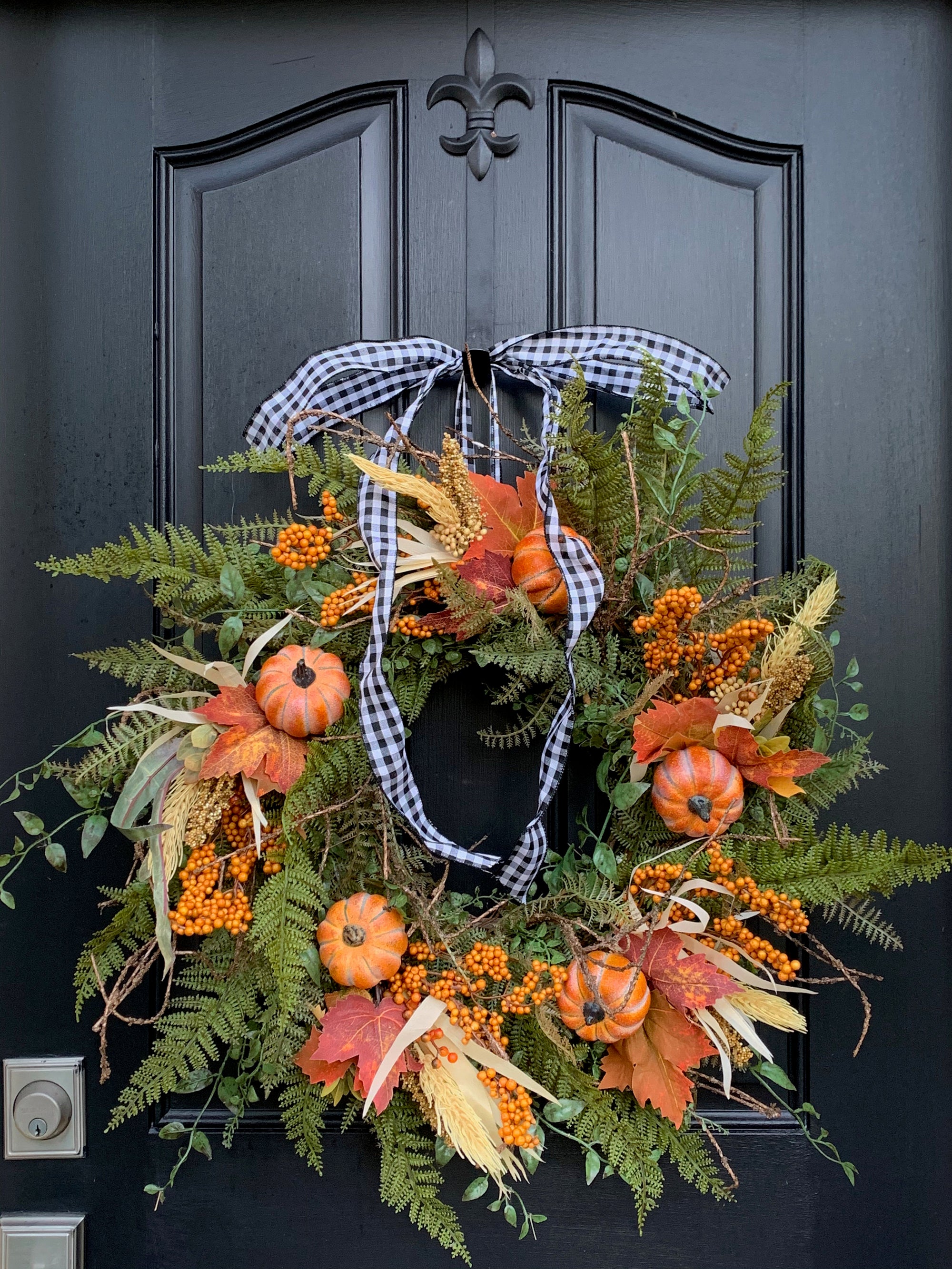 Year Round Fern Wreath for Front Door Display