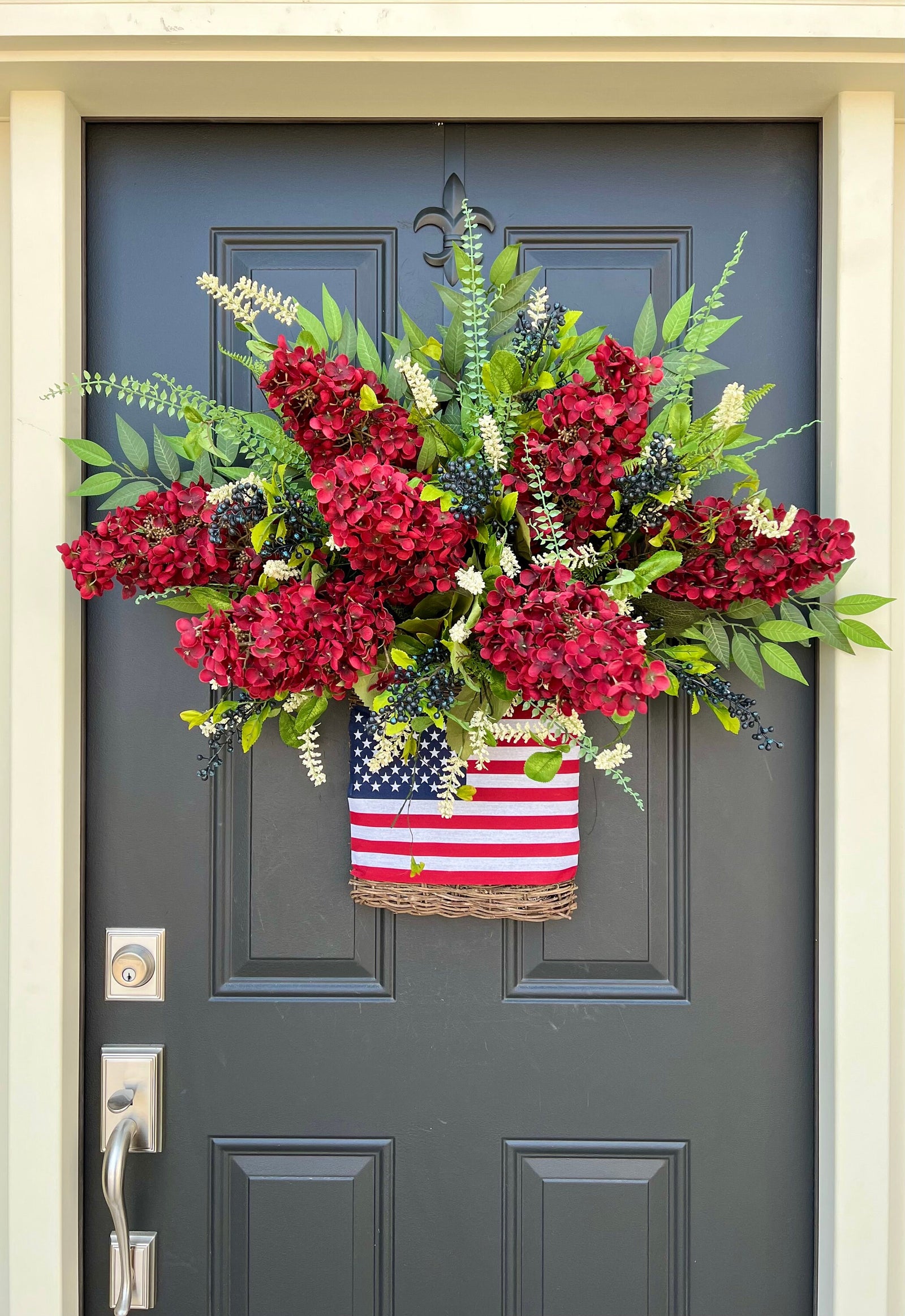 Patriotic Summer Front Door Basket