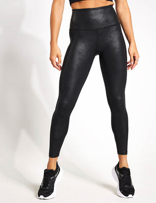 Beyond Yoga Women's Alloy Sparkle High Waisted Midi Legging (Black Foil,  Size M), Women's