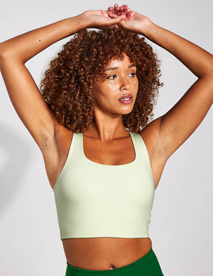 Girlfriend Collective Paloma Longline Sports Bra, Plum at John