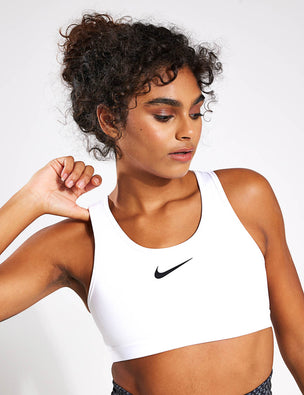 Nike WHITE/BLACK Dri-Fit Shape High-Support Front-Zip Sports Bra