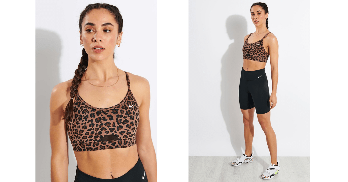 Women's Nike Pro Dri-FIT Swoosh Medium-Support 1-Piece Pad Leopard Sports  Bra