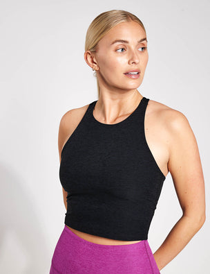 BEYOND YOGA SPACEDYE SLIM RACERBACK CROPPED TANK - DARKEST NIGHT SD438 –  Work It Out