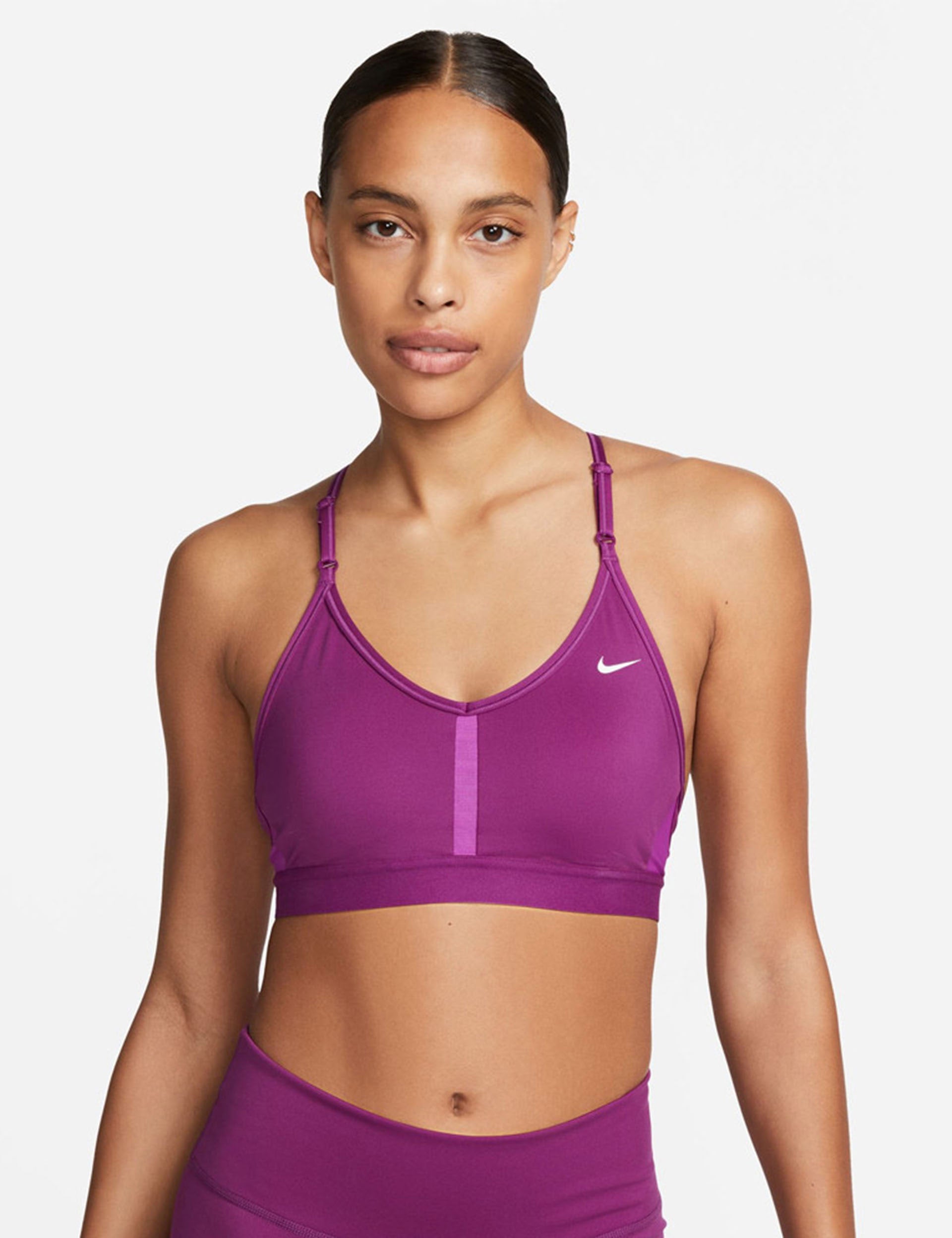 Nike Yoga Adv Indy Seamless light support sports bra in off white