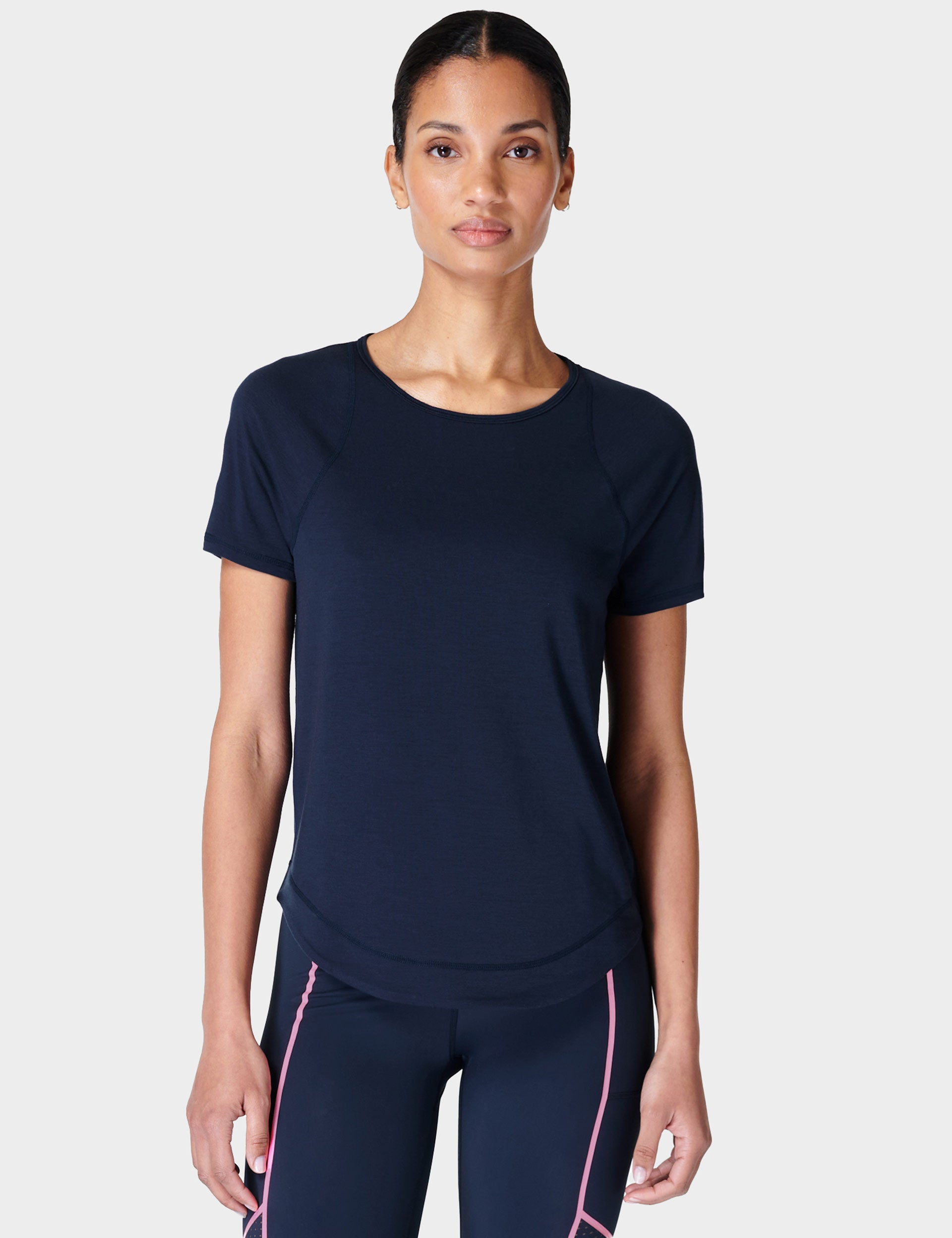 sweaty betty breathe easy running t-shirt - navy blue - xs