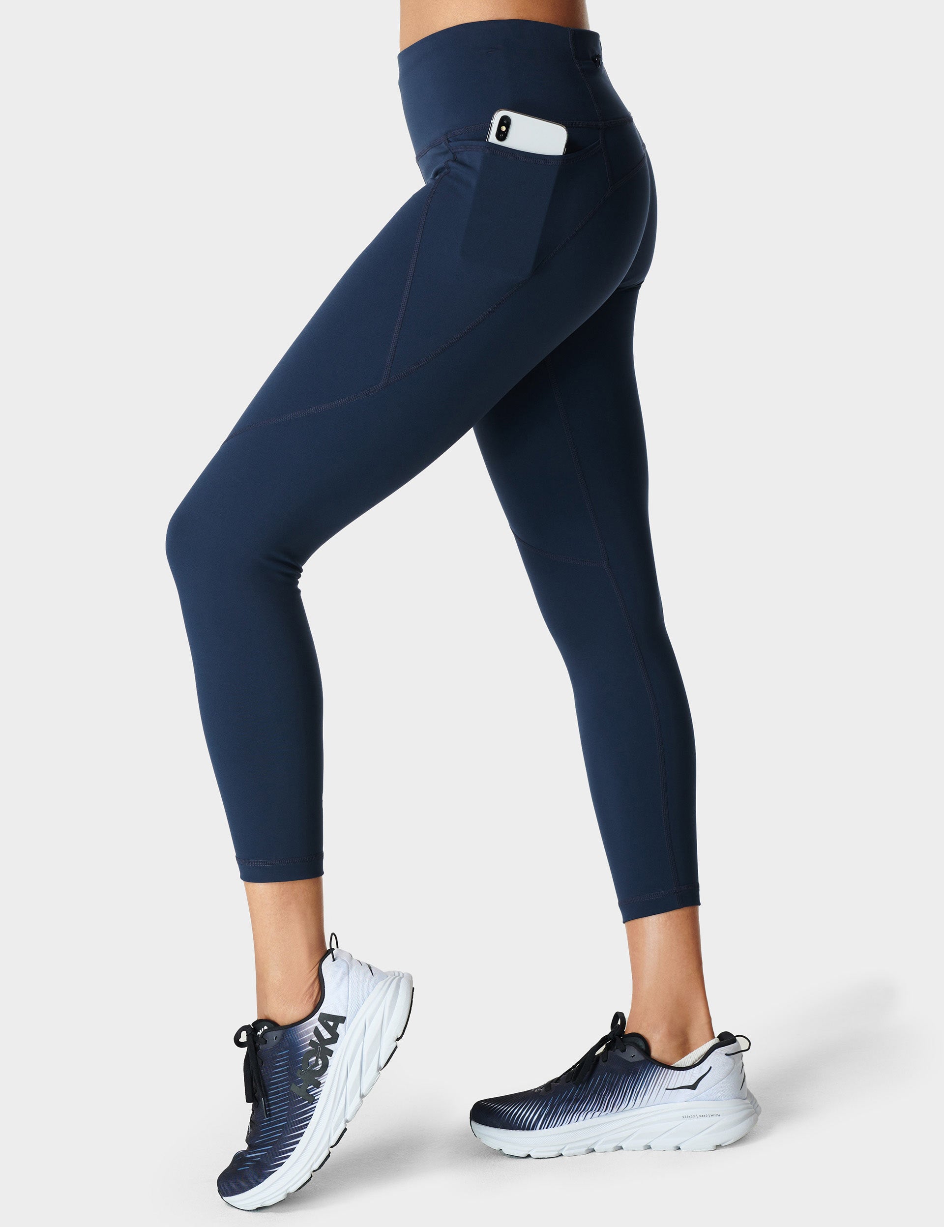 sweaty betty power 7/8 gym leggings - navy blue - xxs