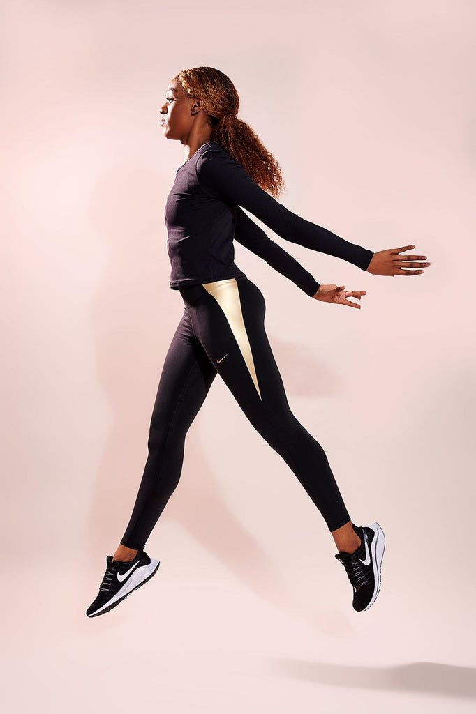 nike gold metallic leggings