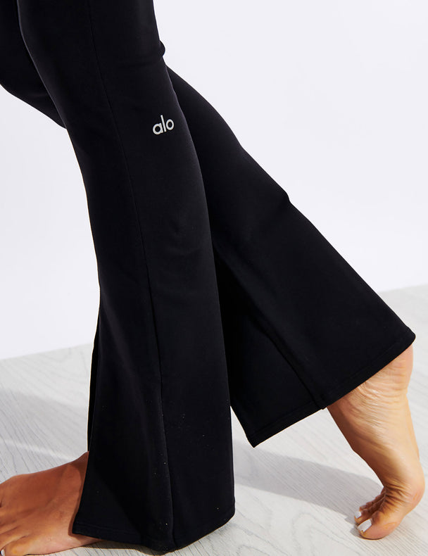 Airbrush High-Waist Flutter Legging - Black  Flared leggings, Black  leggings, High waist yoga pants