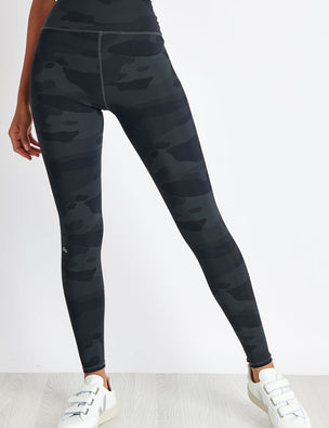 Power Gym Leggings - Black Reflective Leopard Print