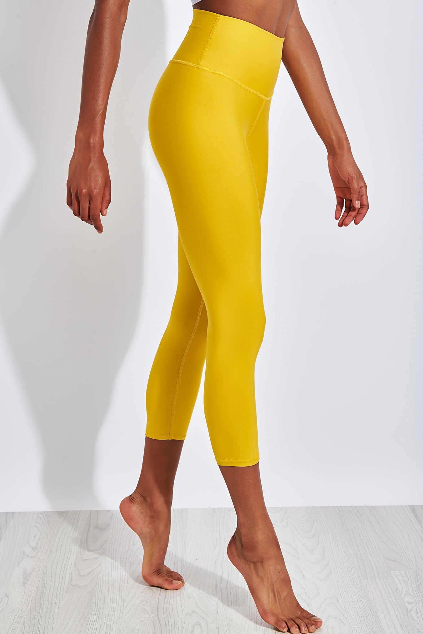 Alo Yoga High Waisted Airlift Capri In Yellow