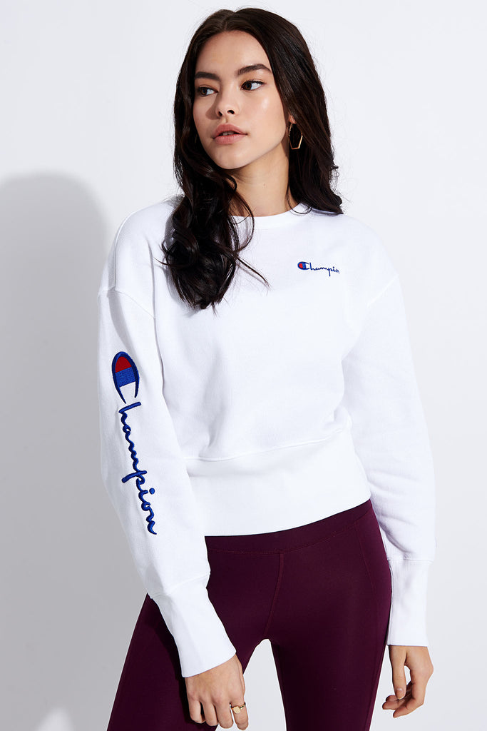 cropped champion crewneck