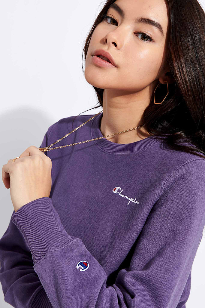 purple women's champion sweatshirt