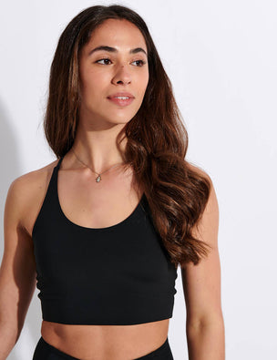 Girlfriend Collective Dylan Ribbed Cropped Sports Bra, Moss at John Lewis &  Partners