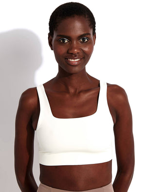 Bianca One Shoulder Sports Bra in Ivory