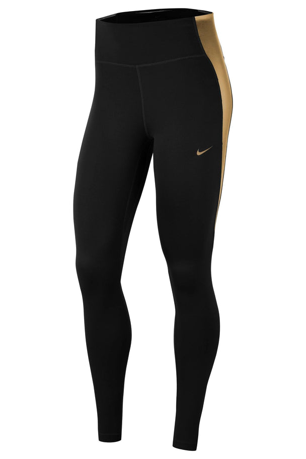 Nike | One Leggings - Black/Metallic Gold | The Sports Edit