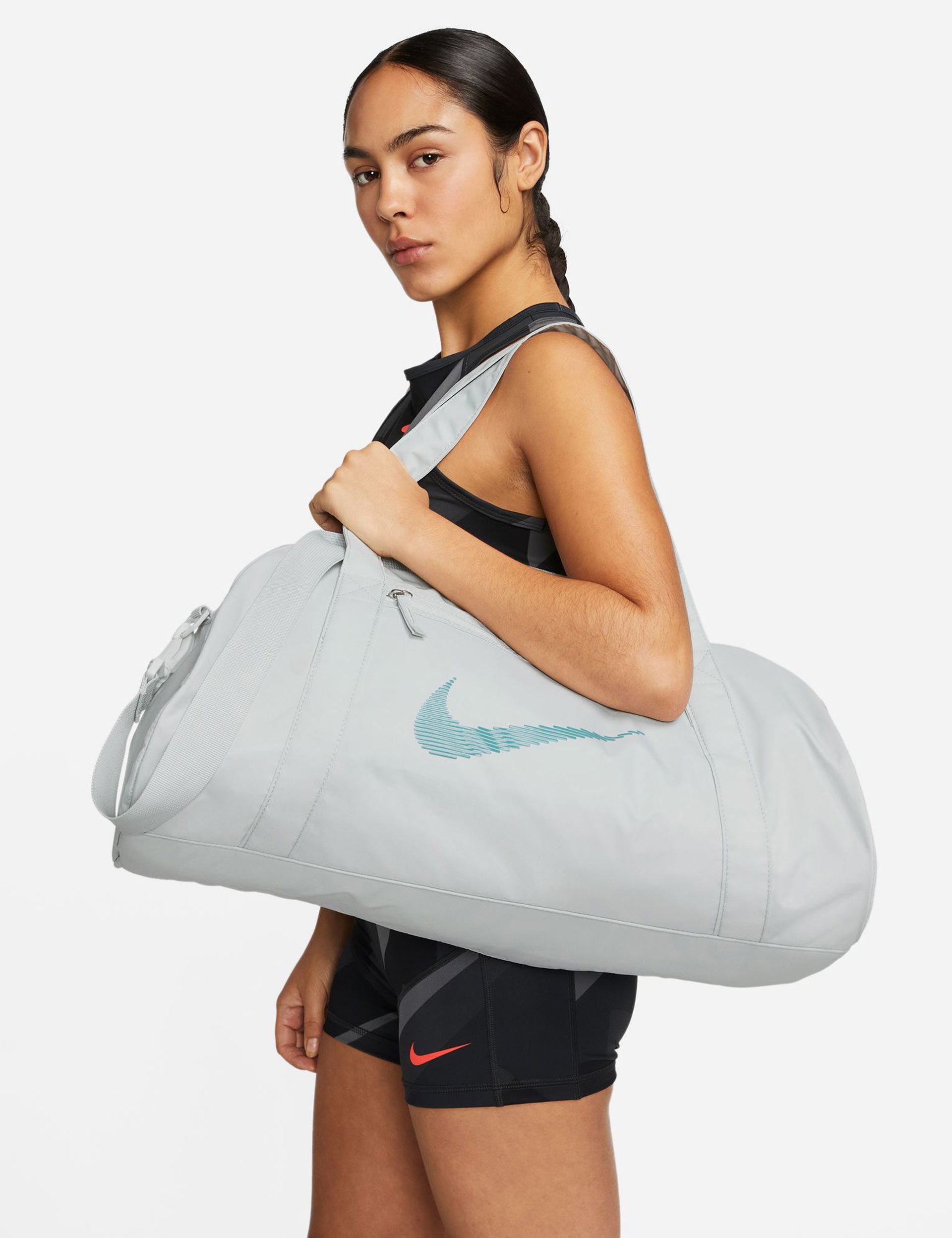 Nike | Gym Club Bag - Light Silver/Mineral Teal | The Sports Edit