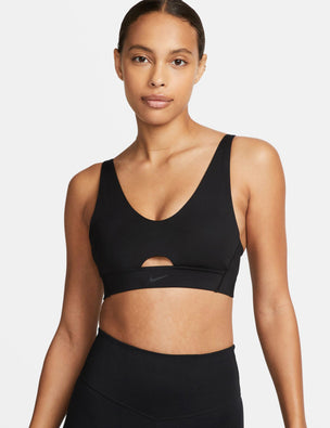 Nike Dri-FIT Swoosh High-Support Unpadded Sports Bra Women - Cup Size C -  black/black/dark smoke grey/white DD0428-010