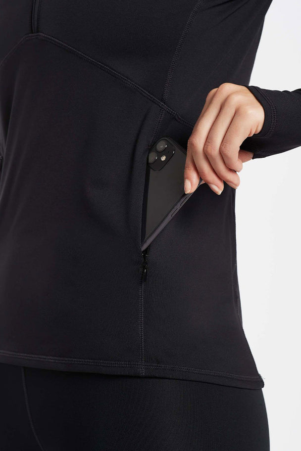 Nimble Activewear | Warm Up 1/2 Zip - Black |The Sports Edit