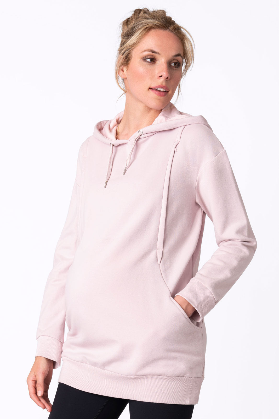 Seraphine Maternity & Nursing Hoodie In Pink