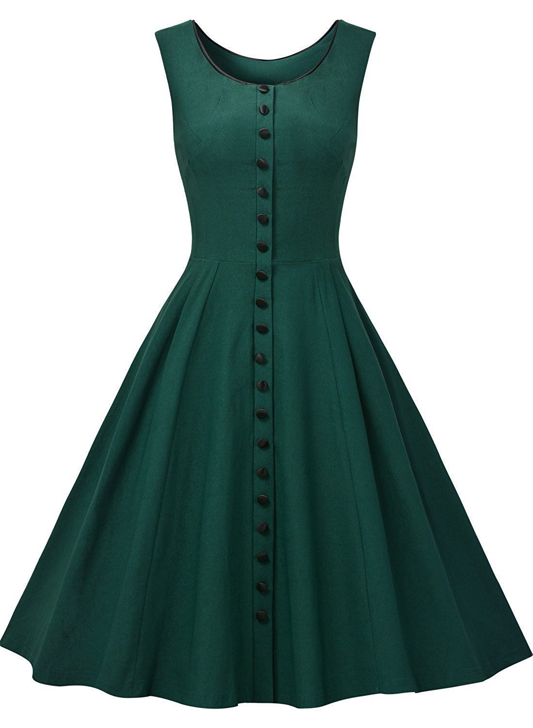 Women's Vintage 1950s Elegant Sleeveless Cocktail Party Flared Swing Dress