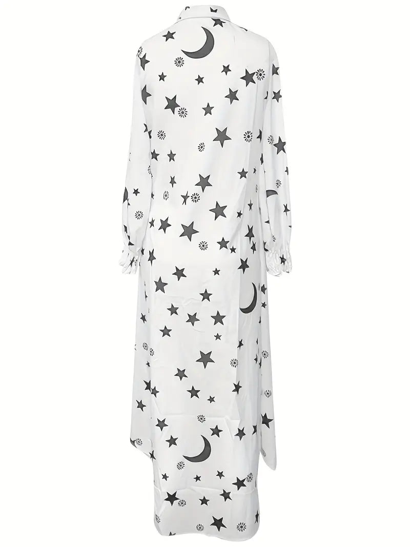 Long Sleeve Button Down Moon Star Shirt