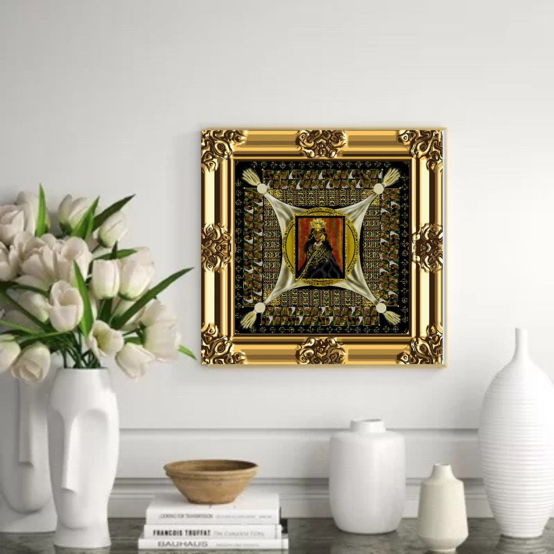 Framed Queen of sheba silk scarf