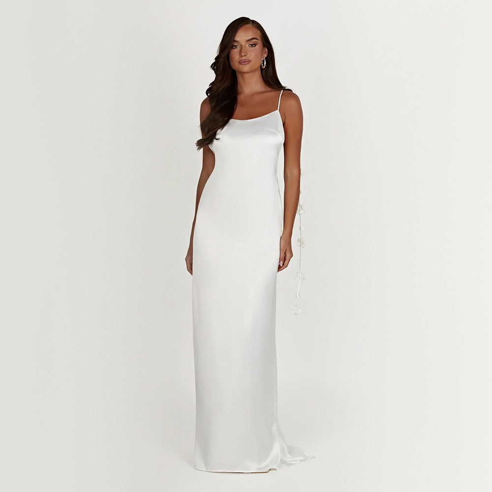 Lydia Maxi Dress White Elegance & Sexy Backless